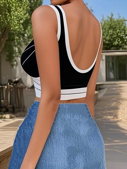 حمالة صدر رياضية للنساء لليوغا واللياقة البدنية، بتصميم موحد اللون متماسكة بدون حلقات صلب مضادة للتعرض للصدمات، حمالة صدر رياضية لكمال الأجسام