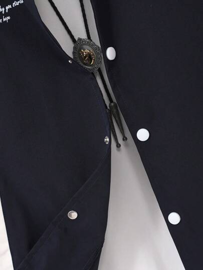 معطف كاجوال مطبوع بحرف للمراهقين من الشباب، بتصميم عصري متعدد الاستخدامات، مناسب للارتداء اليومي والخارجي في فصلي الخريف والشتاء