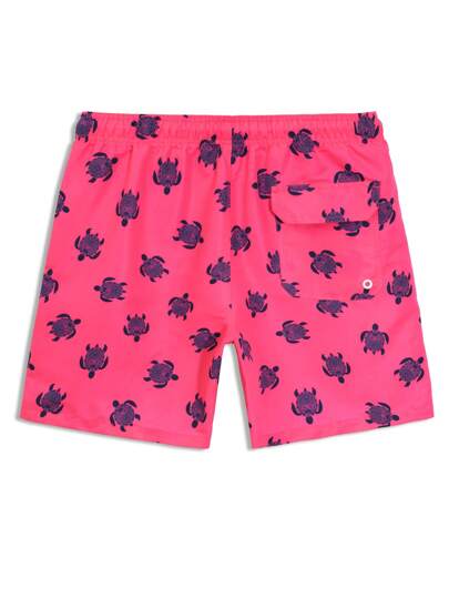 Manfinity Swimmode شورتات شاطئية حد أدنى للرجال ذات طبعات، هاواي