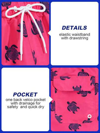 Manfinity Swimmode شورتات شاطئية حد أدنى للرجال ذات طبعات، هاواي