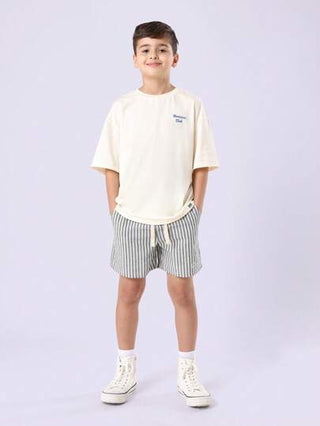 SUMWON قميص قطني بأكمام قصيرة لأطفال نمط نادي الصيف الكاجوال، من طراز فرنسي "كوت دازور"، ملابس شبابية أنيقة، تصميم مريح بناعم، بلوزة لصبية