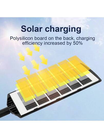 1 قطعة إنارة شوارع تعمل بالطاقة الشمسية موفرة للطاقة، مزودة بحساس للحركة وجهاز تحكم عن بعد، مناسبة للإضاءة التجارية في ممرات الحديقة والجراجات ومواقف السيارات، مقاوم للماء وإضاءة تلقائية، إنارة خارجية آمنة