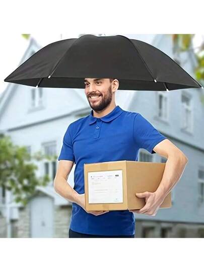 قبعة شمسية قابلة للطي لاستخدام الخارجي قطعة واحدة، مظلة بدون مقبض ، مقاومة للرياح وتوفر الحماية في جميع الأحوال الجوية، مناسبة للصيد والتنزه والتخييم والاستكشاف الخارجي والزراعي، محمولة ومتعددة الوظائف