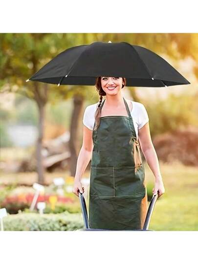 قبعة شمسية قابلة للطي لاستخدام الخارجي قطعة واحدة، مظلة بدون مقبض ، مقاومة للرياح وتوفر الحماية في جميع الأحوال الجوية، مناسبة للصيد والتنزه والتخييم والاستكشاف الخارجي والزراعي، محمولة ومتعددة الوظائف