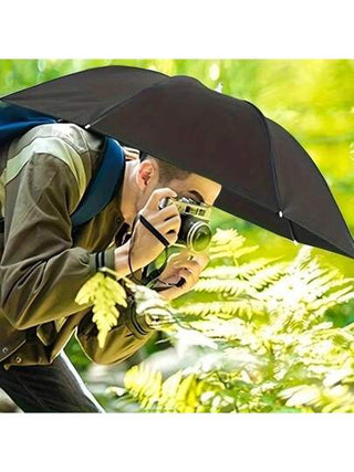 قبعة شمسية قابلة للطي لاستخدام الخارجي قطعة واحدة، مظلة بدون مقبض ، مقاومة للرياح وتوفر الحماية في جميع الأحوال الجوية، مناسبة للصيد والتنزه والتخييم والاستكشاف الخارجي والزراعي، محمولة ومتعددة الوظائف