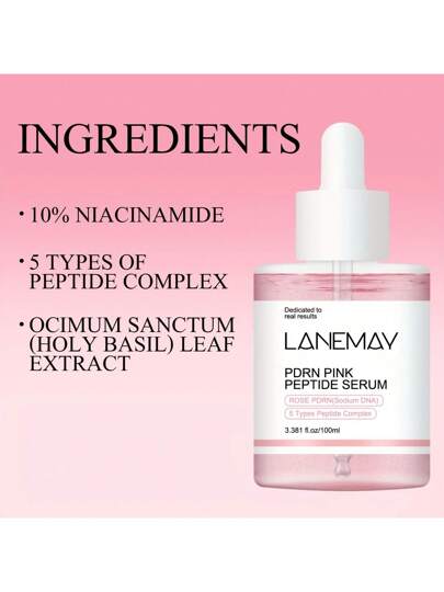 SUMIFANG سيروم البيبتيد الوردي PDRN - مشدد وملطف الوجه لون بيج فاتح ، يحسن صلابة ومرونة البشرة ذات اللون البيج الفاتح، يقوي حاجز البشرة البيج الفاتح - مناسب لجميع أنواع البشرة البيج الفاتح