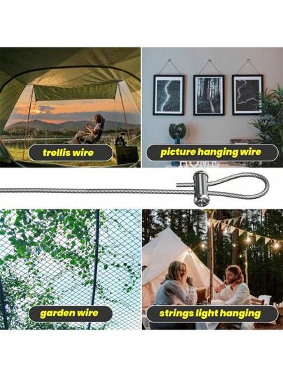 16/32 قطعة مشابك كابلات من الحديد السلك، مشبك قفل بسدادة طرفية، أدوات معدنية متينة لربط الأسلاك للأغراض البستنة، التخييم