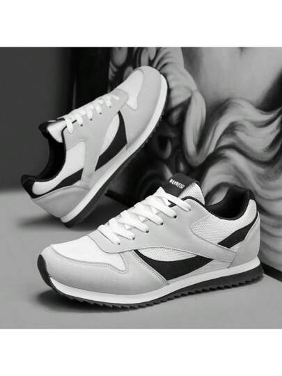 WANWEISI أحذية رجالي جديدة، تنفس ولا انزلاق ، كاجوال أنيقة ، خفيفة الوزن ، قاع ناعم ، للجري والسفر ، مضادة للانزلاق ، أحذية رياضية مسطحة متعددة الأغراض ، للاستخدام الخارجي