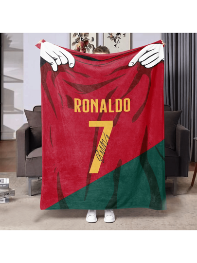بطانية مطبوع عليها قميص جيرسي رونالدو رقم 7 ذو موضوع كرة القدم، هدية للأصدقاء والعائلة، مناسبة للأريكة والسرير والسفر وغرفة المعيشة وديكور المنزل، ناعمة وخفيفة ودافئة ومخملية، مناسبة لجميع المواسم