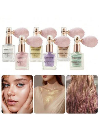 رذاذ إضاءة الجسم بلمسات من الذهب لإضفاء تأثيرات لامعة، منعش متعدد الاستخدامات، مناسب لجميع المناسبات