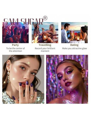 رذاذ إضاءة الجسم بلمسات من الذهب لإضفاء تأثيرات لامعة، منعش متعدد الاستخدامات، مناسب لجميع المناسبات