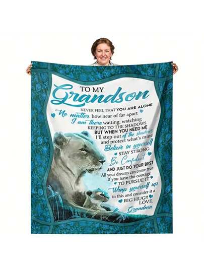 1 قطعة بطانية من الفلانيل الناعمة هدية للجد والحفيد - رمية دافئة وناعمة للأريكة والسرير والمكتب والتخييم، هدية عطلة