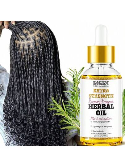 زيت للشعر بالزعتر والحلبة 30مل، مُثرى بزيوت الزعتر والحلبة والجوجوبا والجوز الهندي، امتصاص سريع للشعر والبشرة، مناسب لجميع أنواع الشعر للرجال والنساء، مثالي للشعر والرموش والأظافر والتدليك - هدية عيد الأب، العطلات، السفر