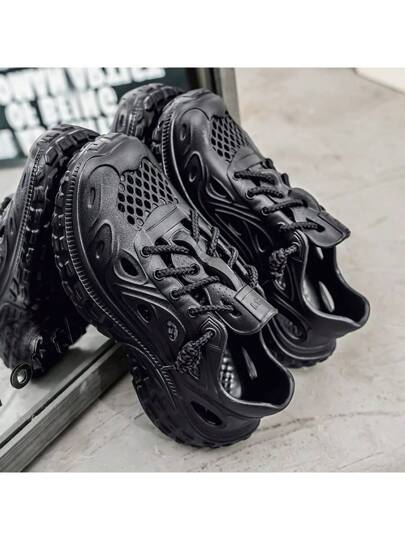 صنادل شاطئية متعددة الاستخدامات للرجال، موديل صيف 2025 جديد، غير انزلاقية وذات قاع ناعم للارتداء الخارجي، تصميم منفذ للتهوية