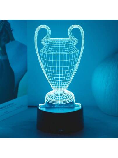 زخرفة إضاءة ليلية ثلاثية الأبعاد علي هيئة كأس متغيرة الألوان RGB، من 7 ألوان، تعمل بالطاقة عبر USB، بنظام تحكم باللمس، مثالية لديكور غرفة النوم، غرفة المعيشة، مكتب المكتب، وغرفة الألعاب، هدية مثالية لعيد الميلاد أو عيد الميلاد