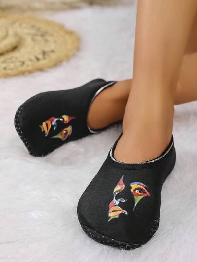 خفاف منزليين للزوجين مبطنين حراريًا، مضادة للانزلاق للاستخدام الداخلي في اليوجا والرقص والتدريب الشامل ، ناعمة وخفيفة الوزن