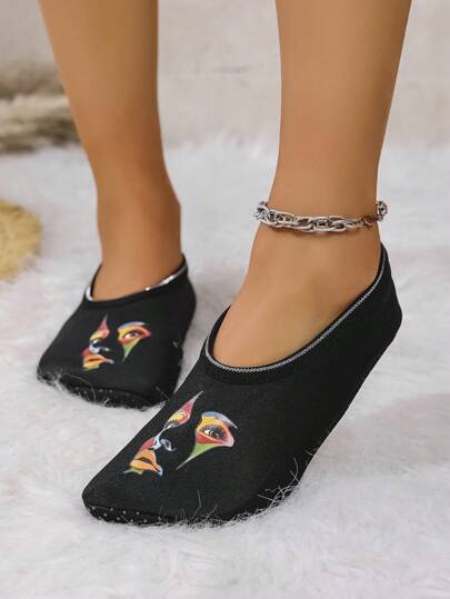 خفاف منزليين للزوجين مبطنين حراريًا، مضادة للانزلاق للاستخدام الداخلي في اليوجا والرقص والتدريب الشامل ، ناعمة وخفيفة الوزن