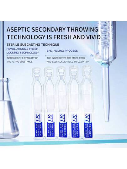 جوهر ميتشان الأزرق مفتح البشرة الخاص 1.5 مل * 30 قطعة (377 ف ك)، يضيء البشرة ويقلل البقع والنمش، يجدد ويمنع التجاعيد، جوهر مرطب مناسب للرجال والنساء