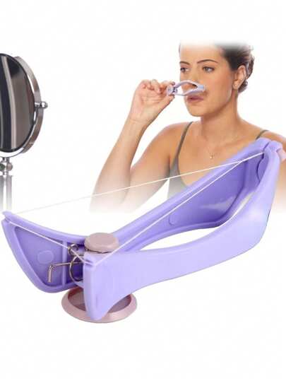 قطعة واحدة من أداة إزالة الشعر اليدوية من الوجه، مناسبة لإزالة شعر الوجه للنساء، إزالة الشعر بدون ألم - مثالية للخدود والحواجب والمناطق الأخرى، أداة تجميل محمولة DIY للنساء، غير مقاومة للماء، نسبة حساسية منخفضة، لاستخدام الوجه