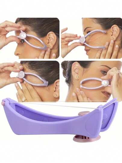 قطعة واحدة من أداة إزالة الشعر اليدوية من الوجه، مناسبة لإزالة شعر الوجه للنساء، إزالة الشعر بدون ألم - مثالية للخدود والحواجب والمناطق الأخرى، أداة تجميل محمولة DIY للنساء، غير مقاومة للماء، نسبة حساسية منخفضة، لاستخدام الوجه