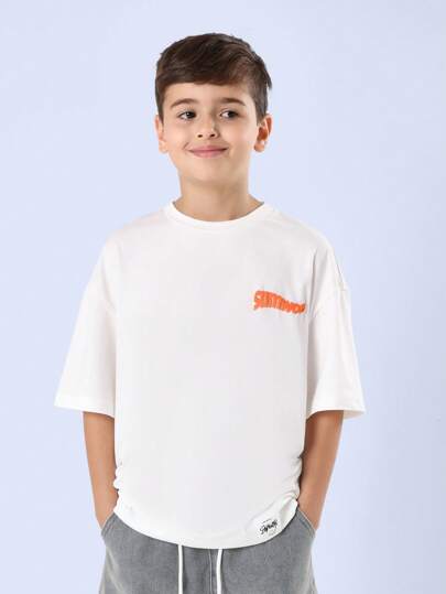 SUMWON قميص قطني غير رسمي كاجوال للربيع والخريف مع طباعة شعار وطباعة ظهر، صيفي غير رسمي مع طباعة كاكتوس صحراوي كبير الحجم ملابس الشارع