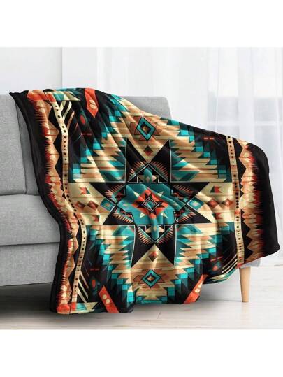 بطانية كبيرة القياس قابلة للعكس بنمط جنوب غربي - فائقة اللين والدفء للأريكة والسرير