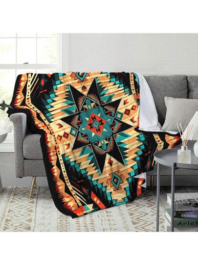 بطانية كبيرة القياس قابلة للعكس بنمط جنوب غربي - فائقة اللين والدفء للأريكة والسرير