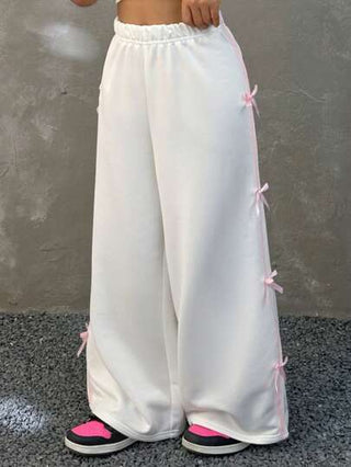 SHEIN بنطلون رياضة مزين بعقدة للبنات