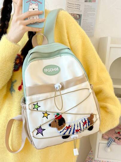 الحقيبة الظهر الجديدة ذات السعة الكبيرة للطلاب، تتميز بتصميم عصري ومتعدد الاستخدامات، مناسبة لطلاب المدرسة الإعدادية والثانوية. النمط الأحادي اللون متعدد الاستخدامات يجعلها مثالية للسفر والأنشطة الخارجية، بينما يضيف طراز الكلب لمسة من الجاذبية إلى هذا الع