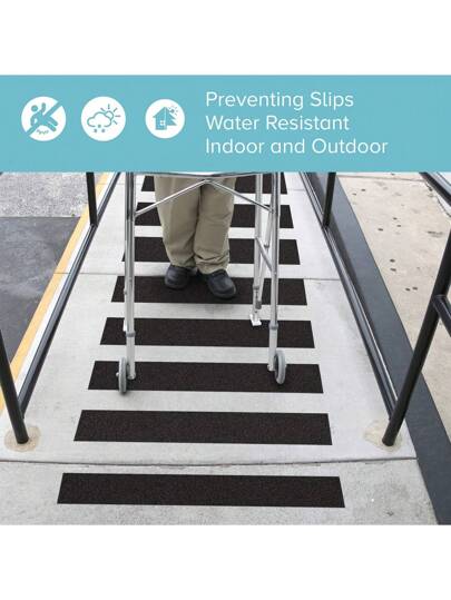 لفة واحدة من شريط السلامة المانع للانزلاق عالي الجودة، شريط ناعم أسود لمرحلة السلالم، مقاوم للماء وللتآكل ل-لاستخدام الداخلي والخارجي، مناسب لكبار السن والأطفال والحيوانات الأليفة، قوي الالتصاق وتوفر الحماية لعتبات السلالم والأرضيات والقوارب، مصنوع من ماد