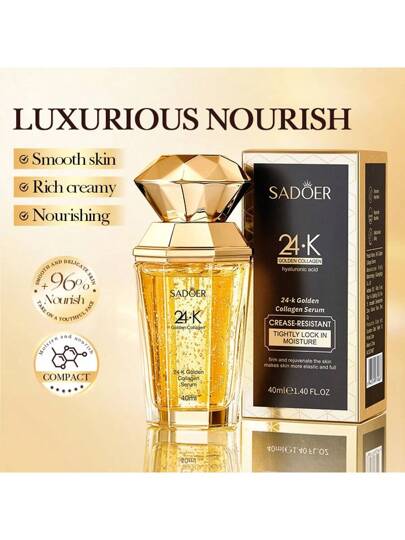 1 قطعة سيروم الكولاجين بلون الذهب عيار 24 قيراط بحجم 40 مل ، جوهر مرطب لتحسين الخطوط الدقيقة، تقليل التجاعيد ، تغذية البشرة ، تباهي خطوط البشرة الدقيقة الجافة. ترطيب ورعاية فاخرة ، شدّ وإملاس التجاعيد ، زيادة مرونة البشرة ، تجعل البشرة ناعمة ،...