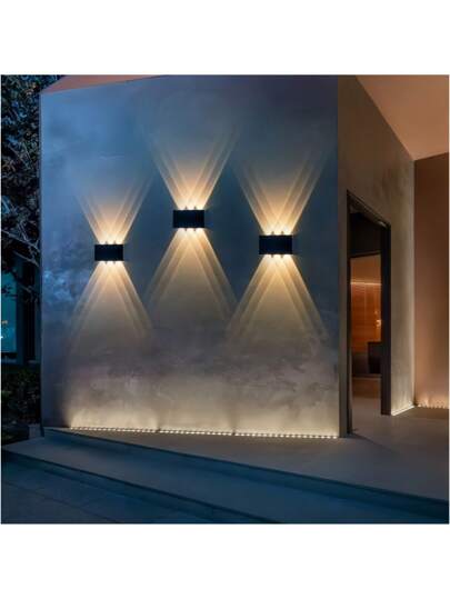 1 قطعة ، مصباح حائط LED حديث للخارج، مصباح حائط ديكوري منزلي، مصباح حائط سرير غرفة النوم، تيار متناوب 110-260 فولت ، ضوء دافئ، تركيب شبه مدمج، مناسب لحدائق الفلل والفنادق والردهات والشرفات والممرات والسلالم والداخلية والخارجية والحدائق والإضاءة السياجية