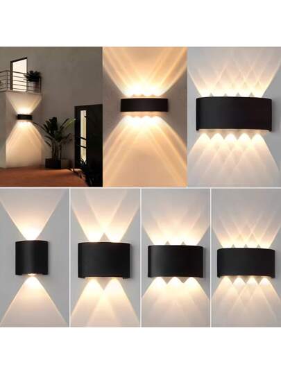 1 قطعة ، مصباح حائط LED حديث للخارج، مصباح حائط ديكوري منزلي، مصباح حائط سرير غرفة النوم، تيار متناوب 110-260 فولت ، ضوء دافئ، تركيب شبه مدمج، مناسب لحدائق الفلل والفنادق والردهات والشرفات والممرات والسلالم والداخلية والخارجية والحدائق والإضاءة السياجية