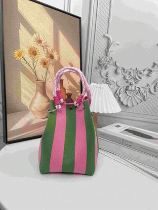 حقيبة يد كبيرة السعة بطراز كوري للنساء، بتصميم راقي ومتين، مناسبة للتسوق والسفر والتخزين. حقيبة مضفرة بتصميم مميز - هدية رائعة للأصدقاء
