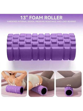 لف رغوي عالي الكثافة بارتفاع تقريبي 33 سم (13 بوصة) للتدليك العضلي، لف رياضي مُؤمَّن للإفراج عن نقاط الإرهاق في الأنسجة الضامة والعضلات، اليوغا والياقة البدنية