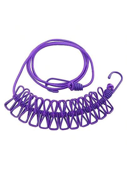 5 قطع من حبل الغسيل المنزلي القابل للسحب والنقال ، حبل غسيل السفر بطول 1.8 متر مع 12 مشبك، مناسب للغسيل والتجفيف الداخلي والخارجي ، اكسسوارات التخييم الخارجي