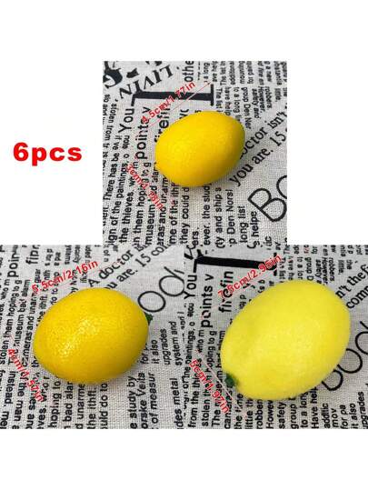 6 حبات بزينة ليمون اصطناعية مقاس 7سم، ليمون أصفر، أكاليل زهور الليمون، أكاليل زهور، حفلات المياه الليمونية، طاولات المطبخ، ديكورات الربيع والصيف، أطباق الفاكهة، المزهريات، الحشوات، إكسسوارات التصوير