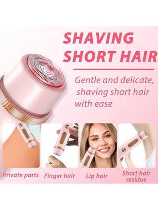 ماكينة تشذيب بكيني للنساء، ماكينة تشذيب ذات رأسين للنساء، ماكينة حلاقة بكيني 2 في 1 بشفرات سيراميك ومنفذ شحن من النوع C، ماكينة حلاقة كهربائية للنساء للشعر العانة والإبط والساقين والذراعين والوجه