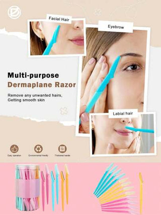 5/10/30/40/66 قطعة مجموعة ماكينة حلاقة وجه من الفولاذ المقاوم للصدأ مع حماية للسلامة للرجال والنساء - أداة متعددة الاستخدامات لإزالة الشعر من الجسم والوجه - أداة تشكيل الحواجب بدقة