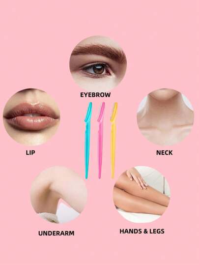 5/10/30/40/66 قطعة مجموعة ماكينة حلاقة وجه من الفولاذ المقاوم للصدأ مع حماية للسلامة للرجال والنساء - أداة متعددة الاستخدامات لإزالة الشعر من الجسم والوجه - أداة تشكيل الحواجب بدقة