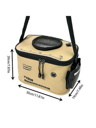 حوض صيد سمك مصنوع من مادة الإيفا، حوض سمك حي، حوض قابل للطي مع حزام الكتف ، أدوات صيد للمحيطات والبحيرات والأنهار