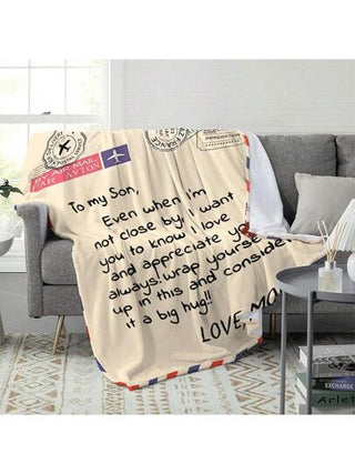 بطانية ملموسة باللوحة الأولية المخصصة، هدية تحفيزية للابن