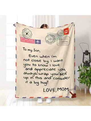 بطانية ملموسة باللوحة الأولية المخصصة، هدية تحفيزية للابن