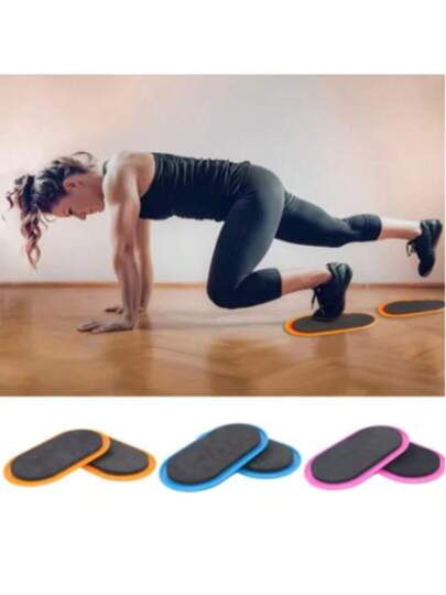 زوج من أطباق التزحلق الرياضية الجانب للياقة البدنية وتمارين اليوغا، قابلة للنقل، أداة تدريب البطن الرياضية الكاملة للجسم