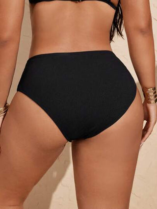 Swim Vcay بيكيني للسيدات ذات الحجم الكبير بقصة مثلثة مجعدة باللون الأسود