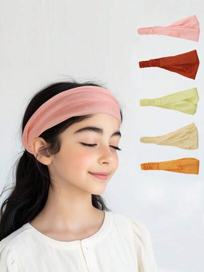 5 قطع/مجموعة شرائط رأس مطاطية قابلة للتمدد، بتصميم كلاسيكي متعدد الألوان، ناعمة ومريحة، تمتص العرق، مناسبة للتمارين الرياضية كاليوجا والركض والتمارين، متعددة الاستخدامات