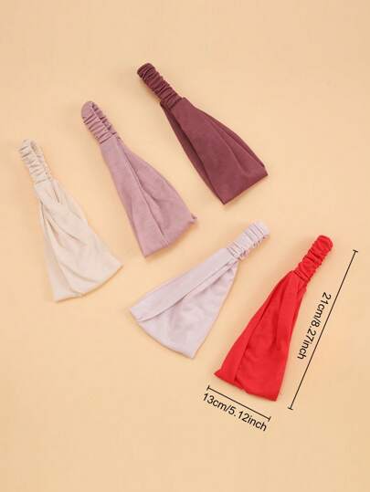 5 قطع/مجموعة شرائط رأس مطاطية قابلة للتمدد، بتصميم كلاسيكي متعدد الألوان، ناعمة ومريحة، تمتص العرق، مناسبة للتمارين الرياضية كاليوجا والركض والتمارين، متعددة الاستخدامات