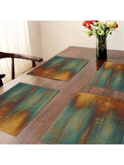 1/4 بساط منضدي متعدد الألوان ذو تصميم جيومتري مطبوع بقماش الكتان، قطع قماشية مزخرفة باسلوب بوهيمي، ديكور أعياد مزخرف بالزهور قابلة للغسيل، مفرش طاولة المطبخ ووسادة القهوة القابلة للغسيل، مناسبة للمائدة والمطبخ وغرفة الطعام والزفاف والاحتفالات...