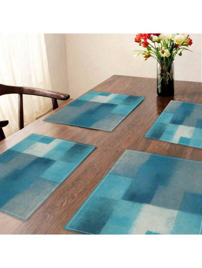 1/4 بساط منضدي متعدد الألوان ذو تصميم جيومتري مطبوع بقماش الكتان، قطع قماشية مزخرفة باسلوب بوهيمي، ديكور أعياد مزخرف بالزهور قابلة للغسيل، مفرش طاولة المطبخ ووسادة القهوة القابلة للغسيل، مناسبة للمائدة والمطبخ وغرفة الطعام والزفاف والاحتفالات...