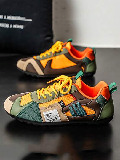 أحذية رياضية رجالية صيفية بتصميم حديث لعام 2024 ، قماش شبكي ملون خفيف الوزن، تنفس عالي، كاجوال سهل الارتداء ، مناسبة لجميع المواسم